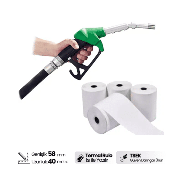 58×40 Termal Akaryakıt Pompa Yazarkasa Rulosu